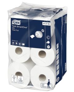 Tork Smart One Mini Toilet Roll 2 Ply (12 x 620 Sheets)