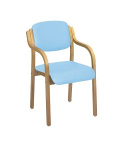 Aurora Visitor Chair with Arms - Vinyl - Lapis