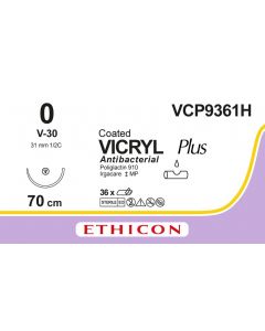 VICRYL PLUS CT BRD, VIO, 0, 70cm, 1xTapercut, 31mm, 1/2C, 36
